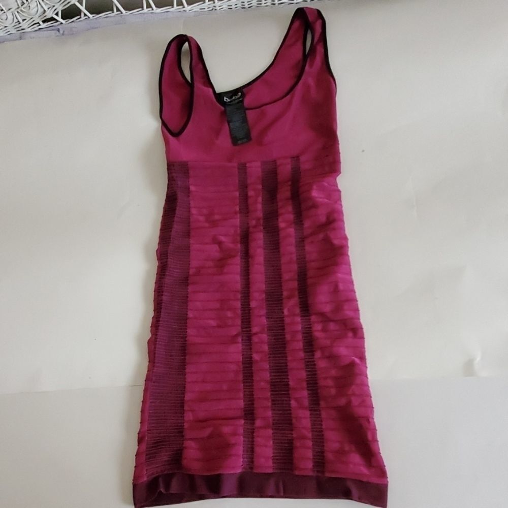 BEBE pink form fitted dress